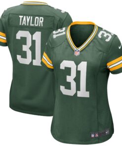 Jim Taylor Green Bay Packers  Women_s Game Retired Player Jersey  Green
