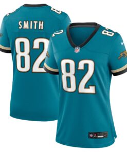 Jimmy Smith Jacksonville Jaguars  Women_s Prowler Throwback Retired Player Game Jersey  Teal