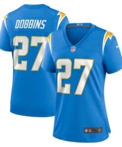 J.K. Dobbins Los Angeles Chargers  Women_s Team Game Jersey   Powder Blue