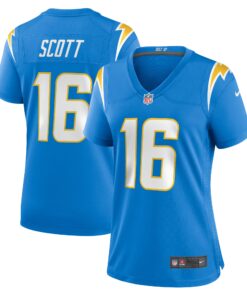 JK Scott Los Angeles Chargers  Women_s Game Jersey  Powder Blue