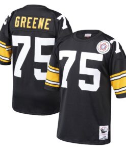 Joe Greene Pittsburgh Steelers 1975 Mitchell amp Ness Authentic Throwback Retired Player Jersey  Black
