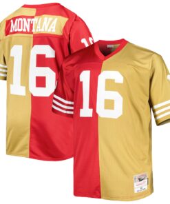 Joe Montana San Francisco 49ers Mitchell amp Ness Big amp Tall Split Legacy Retired Player Replica Jersey  ScarletGold