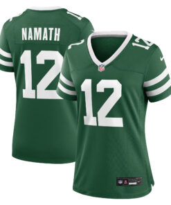 Joe Namath New York Jets  Women_s Retired Player Game Jersey  Legacy Green