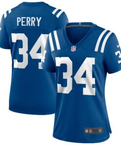 Joe Perry Indianapolis Colts  Women_s Game Retired Player Jersey  Royal
