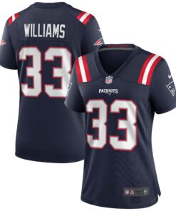 Joejuan Williams New England Patriots  Women_s Game Jersey  Navy