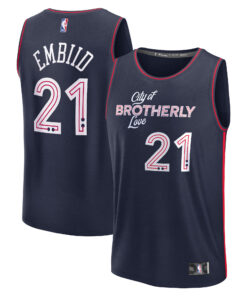 Joel Embiid Philadelphia 76ers Fanatics Fast Break Jersey - Navy - City Edition