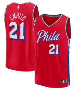 Joel Embiid Philadelphia 76ers Fanatics Fast Break Replica Player Jersey - Statement Edition - Red