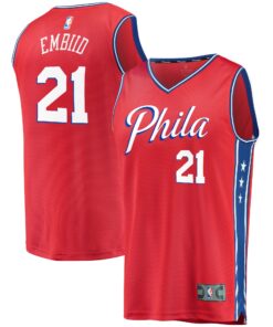 Joel Embiid Philadelphia 76ers Fanatics Youth 201920 Fast Break Replica Player Team Jersey - Statement Edition - Red