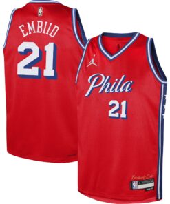 Joel Embiid Philadelphia 76ers Jordan Brand Youth Swingman Jersey - Statement Edition - Red