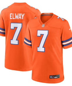 John Elway Denver Broncos  Mile High Collection 1977 Throwback Retired Player Game Jersey  Orange