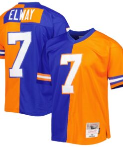 John Elway Denver Broncos Mitchell amp Ness 1990 Split Legacy Replica Jersey  RoyalOrange