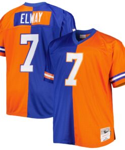 John Elway Denver Broncos Mitchell amp Ness Big amp Tall Split Legacy Retired Player Replica Jersey  RoyalOrange