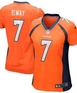 John Elway Denver Broncos  Women_s Game Retired Player Jersey  Orange