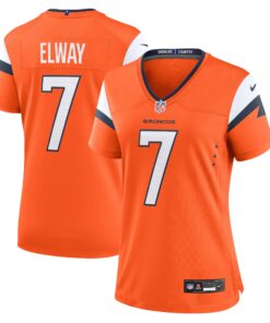 John Elway Denver Broncos  Women_s Mile High Collection Retired Player Game Jersey  Orange 1
