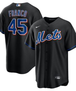 John Franco New York Mets2022 Alternate Replica Player Jersey  Black
