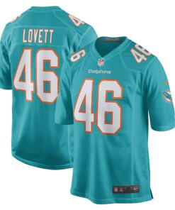 John Lovett Miami Dolphins  Game Player Jersey  Aqua