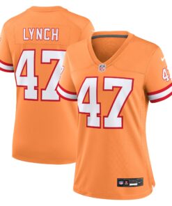 John Lynch Tampa Bay Buccaneers  Women_s Throwback Game Jersey  Orange