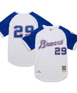 John Smoltz Atlanta Braves Mitchell amp Ness 2004 Cooperstown Collection Authentic Throwback Jersey  White