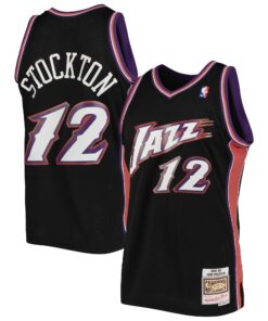 John Stockton Utah Jazz Mitchell &amp Ness 199899 Hardwood Classics Swingman Jersey - Black