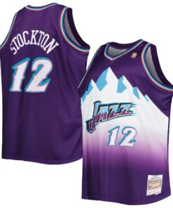 John Stockton Utah Jazz Mitchell &amp Ness Big &amp Tall Hardwood Classics 199697 Swingman Jersey - Purple