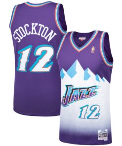 John Stockton Utah Jazz Mitchell &amp Ness Hardwood Classics Swingman Jersey - Purple