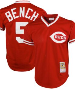 Johnny Bench Cincinnati Reds Mitchell amp Ness Cooperstown Collection Big amp Tall Mesh Batting Practice Jersey  Red