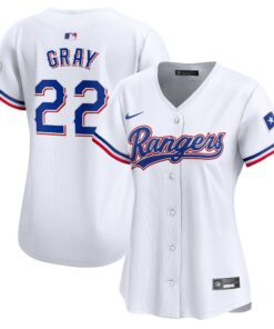 Jon Gray Texas RangersWomen_s  Home Limited Player Jersey  White