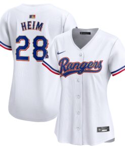 Jonah Heim Texas RangersWomen_s 2024 Gold Collection Limited Player Jerseynbspâ€“ White