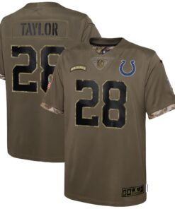 Jonathan Taylor Indianapolis Colts  Youth 2022 Salute To Service Player Limited Jersey  Olive
