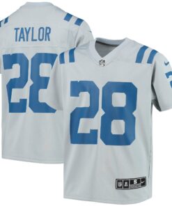 Jonathan Taylor Indianapolis Colts  Youth Inverted Team Game Jersey  Gray 1