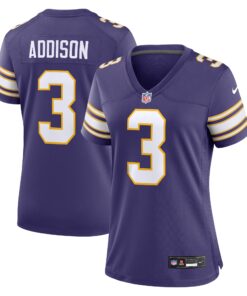 Jordan Addison Minnesota Vikings  Women_s Classic Player Game Jersey  Purple