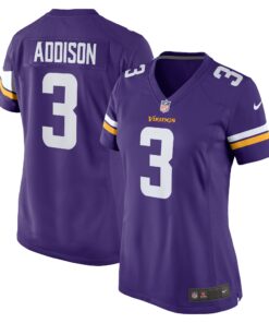 Jordan Addison Minnesota Vikings  Women_s Team Game Jersey   Purple