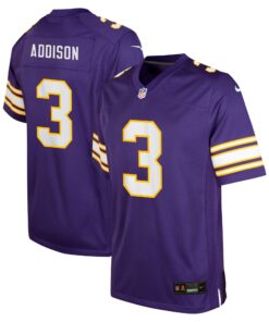 Jordan Addison Minnesota Vikings  Youth Alternate Player Game Jersey  Purple