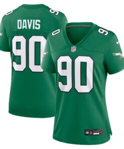Jordan Davis Philadelphia Eagles  Women_s Alternate Game Jersey  Kelly Green