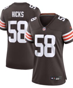 Jordan Hicks Cleveland Browns  Women_s  Game Jersey   Brown 1
