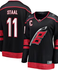 Jordan Staal Carolina Hurricanes Fanatics Women_s Home Captain Patch Breakaway Player Jersey  Black