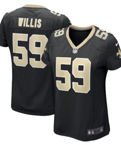 Jordan Willis New Orleans Saints  Women_s Team Game Jersey   Black