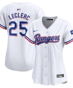 JosÃ© Leclerc Texas RangersWomen_s  Home Limited Player Jersey  White