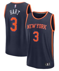 Josh Hart New York Knicks Fanatics Fast Break Replica Player Jersey - Statement Edition - Navy