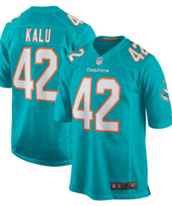 Joshua Kalu Miami Dolphins  Team Game Jersey   Aqua