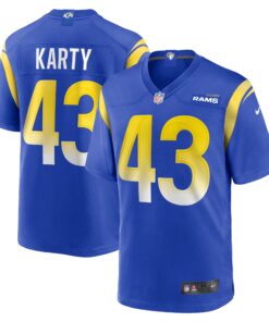 Joshua Karty Los Angeles Rams  Team Game Jersey   Royal