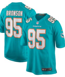 Josiah Bronson Miami Dolphins  Home Game Player Jersey  Aqua