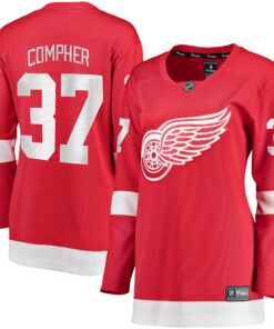 J.T. Compher Detroit Red Wings Fanatics Women_s Home Breakaway Player Jersey  Red