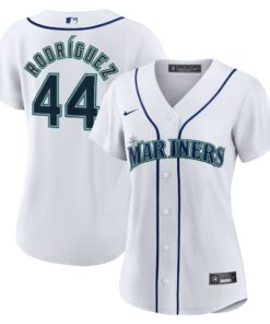 Julio RodrÃ­guez Seattle MarinersWomen_s Home Replica Jersey  White