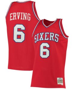 Julius Erving Philadelphia 76ers Mitchell &amp Ness 198283 Big &amp Tall Hardwood Classics Swingman Jersey - Red