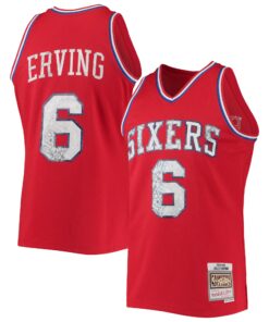Julius Erving Philadelphia 76ers Mitchell &amp Ness 198283 Hardwood Classics NBA 75th Anniversary Diamond Swingman Jersey - Red