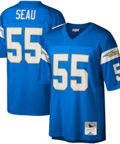 Junior Seau Los Angeles Chargers Mitchell amp Ness Big amp Tall 2002 Retired Player Replica Jersey  Powder Blue