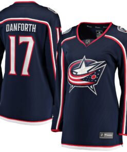 Justin Danforth Columbus Blue Jackets Fanatics Women_s Home Breakaway Player Jersey  Navy 1