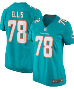 Justin Ellis Miami Dolphins  Women_s  Game Jersey   Aqua 1