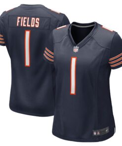 Justin Fields Chicago Bears  Women_s Player Jersey  Navy 1